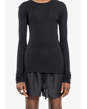 Ann Demeulemeester Fiene Long-Sleeved Slim T-Shirt - Black