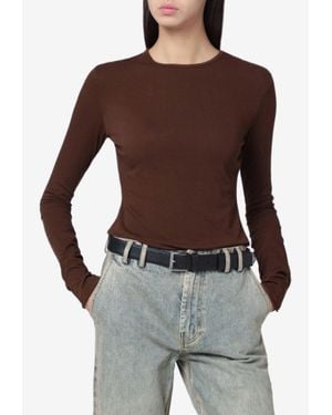 Entire studios Essential Crewneck Long-Sleeved T-Shirt - Brown