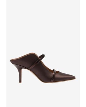 Malone Souliers Maureen 70 Satin Mules - Brown