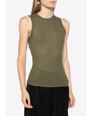 Halfboy Logo Patch Crewneck Tank Top - Green