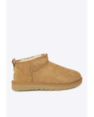UGG Classic Ultra Mini Suede Boots - White