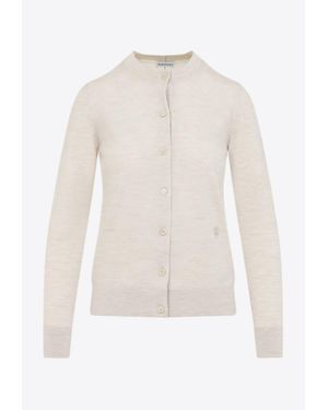 Burberry B Shield Embroidered Wool Sweater - White