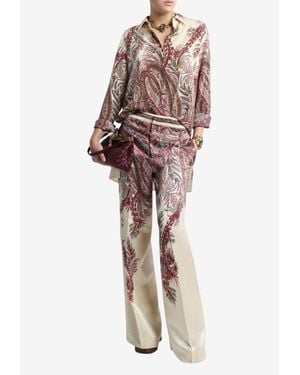 Etro Printed Satin Palazzo Pants - Multicolor