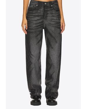 Alexander Wang Distressed Crystal Balloon Jeans - Black