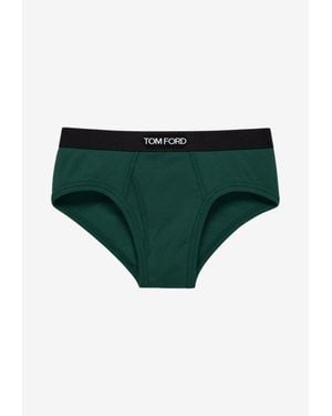 Tom Ford Logo Waistband Briefs - Green