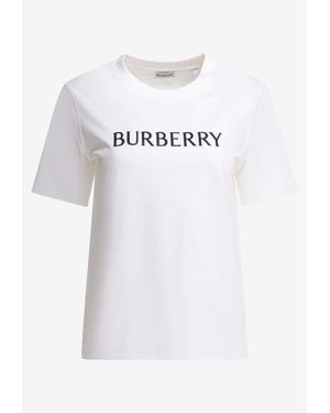 Burberry Logo Print T-Shirt - White