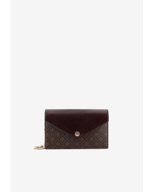 Tory Burch T-Monogram Envelope Chain Clutch - White