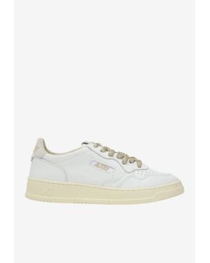 Autry Medalist Leather Low-Top Sneakers - White