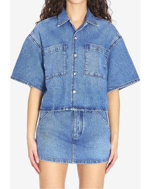 Alexander Wang Cropped Denim Shirt - Blue