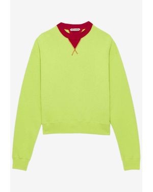 JW Anderson Crewneck Sweatshirt With Contrasting-Trim - Green