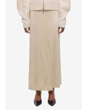 Helmut Lang Fluid Maxi Wrap Skirt - Natural