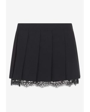 Acne Studios Wool-Blend Pleated Mini Skirt - Black