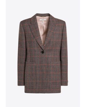 Chloé Single-Breasted Prince Of Wales Blazer - Brown