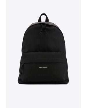 Balenciaga Explorer Logo Backpack - Black