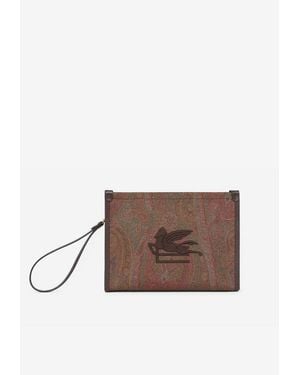 Etro Arnica Paisley Jacquard Pouch - Brown