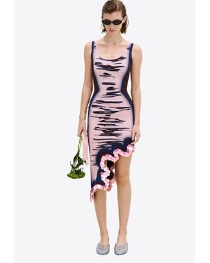 Ph5 Robin Reversible Wavy Dress With Sequins - Red