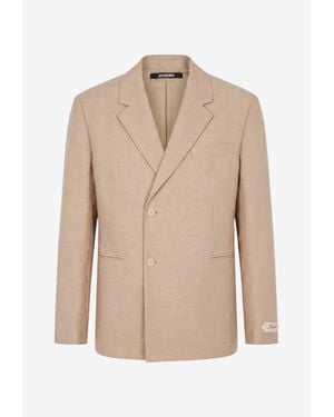 Jacquemus Melo Logo Patch Blazer - Natural