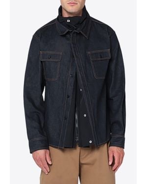 Sacai Denim Buttoned Shirt - Blue