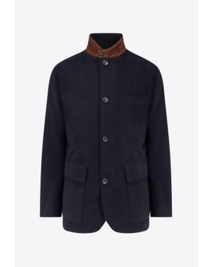 Loro Piana Roadster Cashmere Buttoned Jacket - Blue
