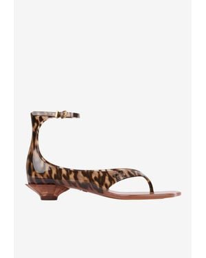 Chloé Leopard Print Jelly Sandals - Brown