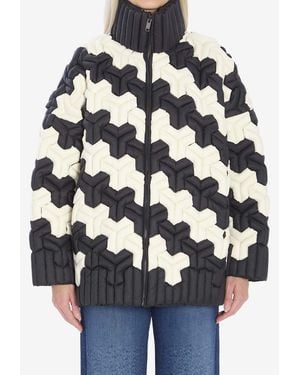 RAXXY 3D Zip-Up Puffer Jacket - Blue