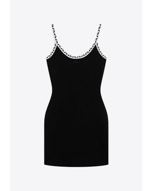 Versace Geometric Jacquard Mini Dress - Black