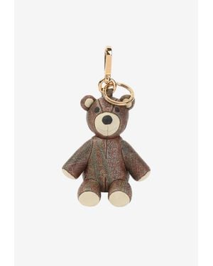 Etro Arnica Paisley Jacquard Bear Bag Charm - White