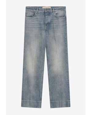 Valentino Washed Straight-Leg Jeans - Blue