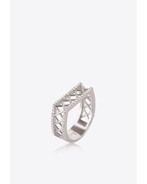 Falamank Corset Collection 18-Karat Ring With Diamonds - White