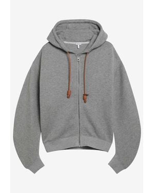Loewe Zip-Up Hooded Sweatshirt - Grey