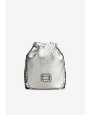 Roger Vivier Nano Pilgrim Bucket Bag - Grey