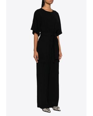 P.A.R.O.S.H. Poker Wide-Leg Cargo Jumpsuit - Black