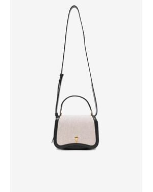 Ami Paris Logo-Embroidered Shoulder Bag - White