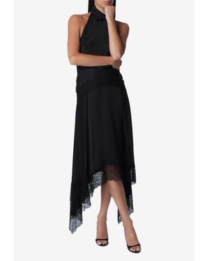 ANDAMANE Tish Halterneck Maxi Dress With Lace Hem - Black