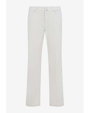 Kiton Straight-Leg Corduroy Pants - White