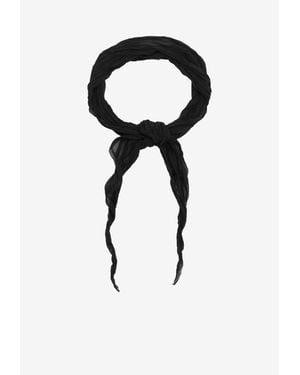 Ami Paris Crinkle Twisted Scarf - Black