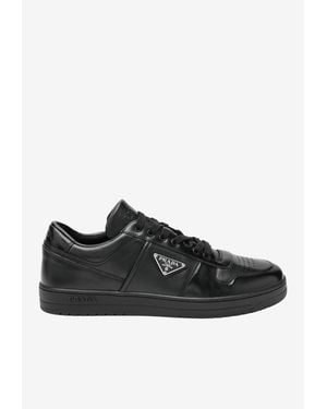 Prada Downtown Leather Sneakers - Black
