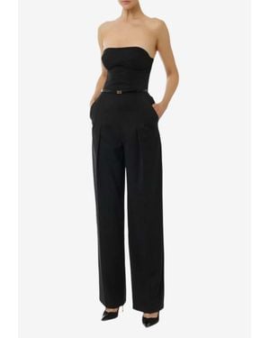 Elisabetta Franchi Strapless Belted Jumpsuit - Black