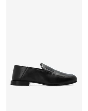 Givenchy Label Leather Loafers - Black