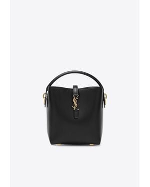 Saint Laurent Mini Le 37 Calf Leather Bucket Bag - Black