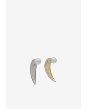 PUCCI Horn Pearl Earrings - Metallic