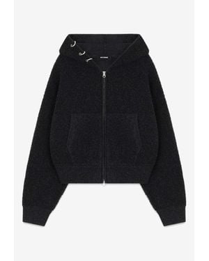 we11done Pierced Boucle Hooded Sweatshirt - Black