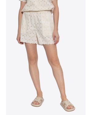 Moncler Broderie Anglaise Mini Shorts - White