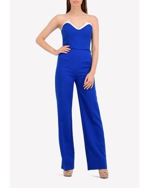 Mugler Idol Strapless Jumpsuit - Blue