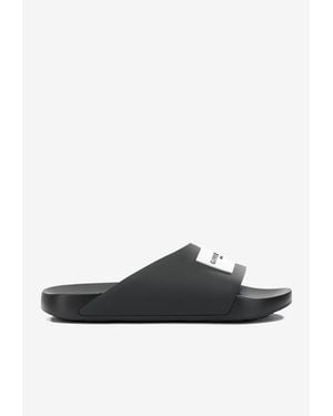 Givenchy Label Asymmetric Rubber Mules - White