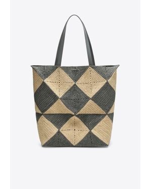 Loewe Xl Puzzle Fold Woven Tote Bag - Natural