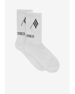 The Attico Logo Ribbed Socks - White