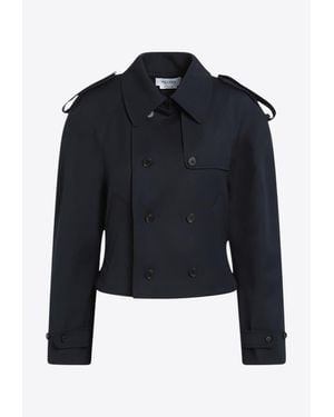 McQueen Double-Breasted Wool Coat - Blue