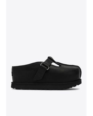 UGG Goldenstar Hi Leather Flatform Mules - Black