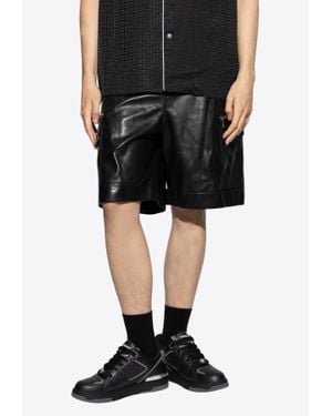 Balmain Leather Cargo Shorts - Black